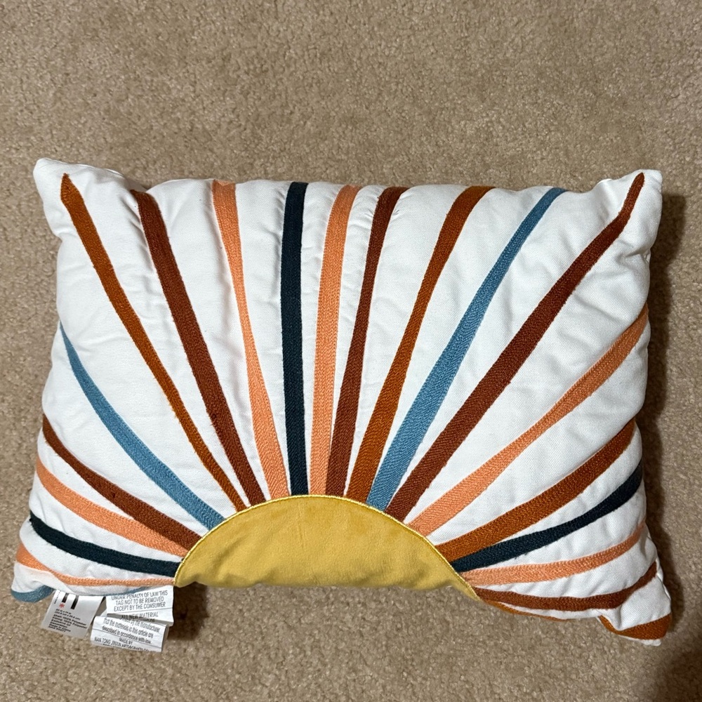 Colorful Sunburst Throw Pillow